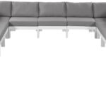 Nizuc 150" Water Resistant Fabric Upholstered Outdoor Patio 13pc. Modular Sectional