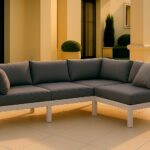 Nizuc 90" Water Resistant Fabric Upholstered Outdoor Patio 4pc. Modular Sectional