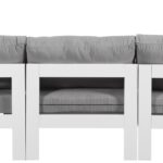 Nizuc 90" Water Resistant Fabric Upholstered Outdoor Patio 4pc. Modular Sectional