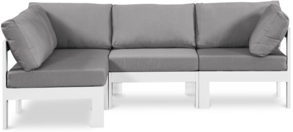 Nizuc 90" Water Resistant Fabric Upholstered Outdoor Patio 4pc. Modular Sectional