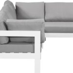 Nizuc 90" Water Resistant Fabric Upholstered Outdoor Patio 4pc. Modular Sectional