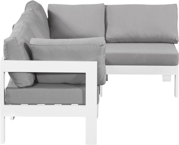 Nizuc 90" Water Resistant Fabric Upholstered Outdoor Patio 4pc. Modular Sectional