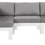 Nizuc 90" Water Resistant Fabric Upholstered Outdoor Patio 4pc. Modular Sectional