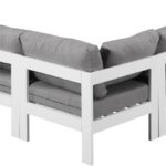 Nizuc 90" Water Resistant Fabric Upholstered Outdoor Patio 5pc. Modular Sectional