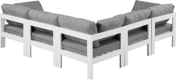 Nizuc 90" Water Resistant Fabric Upholstered Outdoor Patio 5pc. Modular Sectional