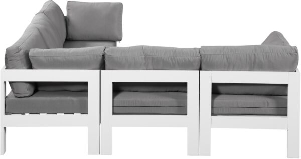 Nizuc 90" Water Resistant Fabric Upholstered Outdoor Patio 5pc. Modular Sectional
