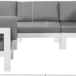 Nizuc 90" Water Resistant Fabric Upholstered Outdoor Patio 5pc. Modular Sectional