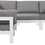 Nizuc 90" Water Resistant Fabric Upholstered Outdoor Patio 5pc. Modular Sectional