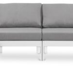 Nizuc 120" Water Resistant Fabric Upholstered Outdoor Patio 5pc. Modular Sectional