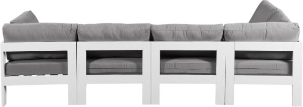 Nizuc 120" Water Resistant Fabric Upholstered Outdoor Patio 5pc. Modular Sectional