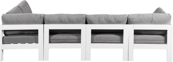 Nizuc 120" Water Resistant Fabric Upholstered Outdoor Patio 5pc. Modular Sectional