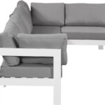 Nizuc 120" Water Resistant Fabric Upholstered Outdoor Patio 5pc. Modular Sectional