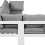 Nizuc 120" Water Resistant Fabric Upholstered Outdoor Patio 5pc. Modular Sectional