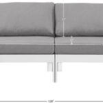 Nizuc 120" Water Resistant Fabric Upholstered Outdoor Patio 5pc. Modular Sectional