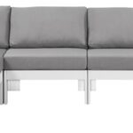 Nizuc 120" Water Resistant Fabric Upholstered Outdoor Patio 5pc. Modular Sectional