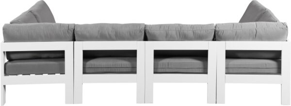 Nizuc 120" Water Resistant Fabric Upholstered Outdoor Patio 6pc. Modular Sectional