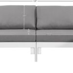 Nizuc 120" Water Resistant Fabric Upholstered Outdoor Patio 6pc. Modular Sectional