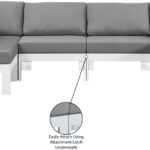 Nizuc 120" Water Resistant Fabric Upholstered Outdoor Patio 6pc. Modular Sectional