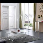 Carlton Marble Veneer Top And Chrome Steel Base Console Table