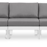 Nizuc 150" Water Resistant Fabric Upholstered Outdoor Patio 7pc. Modular Sectional