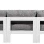 Nizuc 150" Water Resistant Fabric Upholstered Outdoor Patio 7pc. Modular Sectional