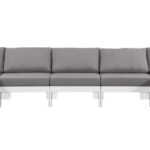 Nizuc 150" Water Resistant Fabric Upholstered Outdoor Patio 7pc. Modular Sectional