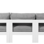 Nizuc 150" Water Resistant Fabric Upholstered Outdoor Patio 9pc. Modular Sectional
