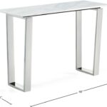 Carlton Marble Veneer Top And Chrome Steel Base Console Table