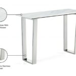 Carlton Marble Veneer Top And Chrome Steel Base Console Table
