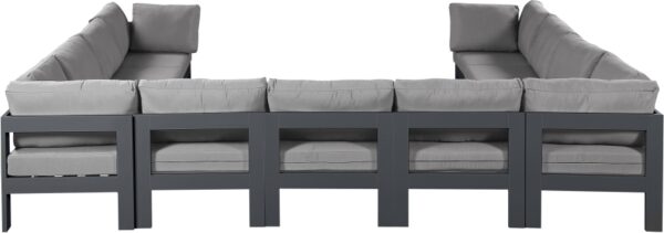 Nizuc 150" Water Resistant Fabric Upholstered Outdoor Patio 11pc. Modular Sectional