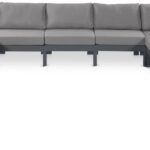 Nizuc 150" Water Resistant Fabric Upholstered Outdoor Patio 13pc. Modular Sectional