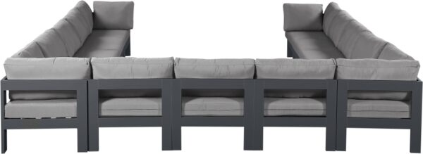 Nizuc 150" Water Resistant Fabric Upholstered Outdoor Patio 13pc. Modular Sectional