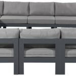 Nizuc 150" Water Resistant Fabric Upholstered Outdoor Patio 13pc. Modular Sectional