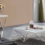 Skyler Marble Top And Chrome Steel Base Coffee Table