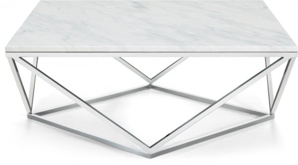 Skyler Marble Top And Chrome Steel Base Coffee Table