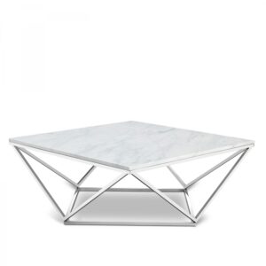Skyler Marble Top And Chrome Steel Base Coffee Table
