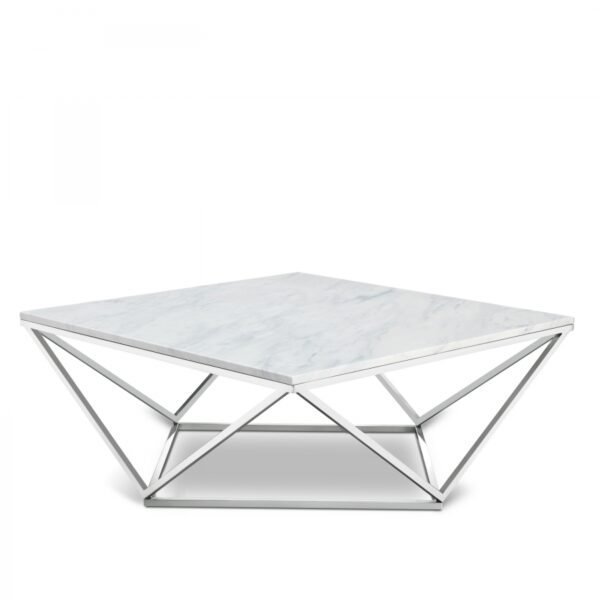 Skyler Marble Top And Chrome Steel Base Coffee Table