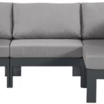 Nizuc 90" Water Resistant Fabric Upholstered Outdoor Patio 4pc. Modular Sectional