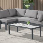 Nizuc 90" Water Resistant Fabric Upholstered Outdoor Patio 4pc. Modular Sectional