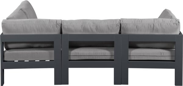 Nizuc 90" Water Resistant Fabric Upholstered Outdoor Patio 4pc. Modular Sectional