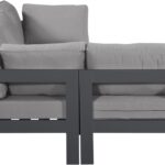 Nizuc 90" Water Resistant Fabric Upholstered Outdoor Patio 4pc. Modular Sectional