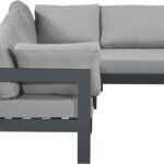 Nizuc 90" Water Resistant Fabric Upholstered Outdoor Patio 4pc. Modular Sectional