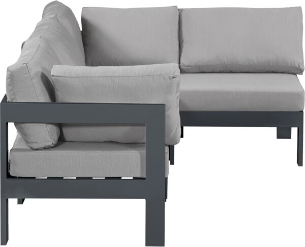 Nizuc 90" Water Resistant Fabric Upholstered Outdoor Patio 4pc. Modular Sectional
