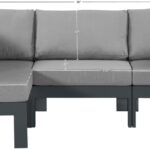 Nizuc 90" Water Resistant Fabric Upholstered Outdoor Patio 4pc. Modular Sectional