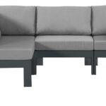 Nizuc 90" Water Resistant Fabric Upholstered Outdoor Patio 4pc. Modular Sectional