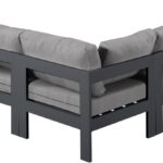 Nizuc 90" Water Resistant Fabric Upholstered Outdoor Patio 5pc. Modular Sectional