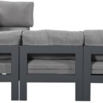 Nizuc 90" Water Resistant Fabric Upholstered Outdoor Patio 5pc. Modular Sectional