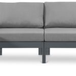 Nizuc 120" Water Resistant Fabric Upholstered Outdoor Patio 5pc. Modular Sectional