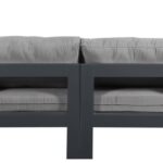 Nizuc 120" Water Resistant Fabric Upholstered Outdoor Patio 5pc. Modular Sectional