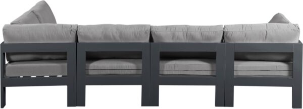 Nizuc 120" Water Resistant Fabric Upholstered Outdoor Patio 5pc. Modular Sectional